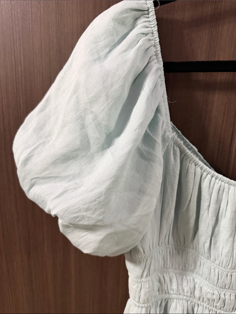 Trixxi Light Mint Puff-Sleeve Tiered Maxi Dress - Picture 5 of 6